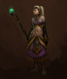 Concept art of Eirena the Enchantress for Diablo III