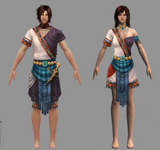 Concept art of clothing concept for Guild Wars 2 by Fan Yang