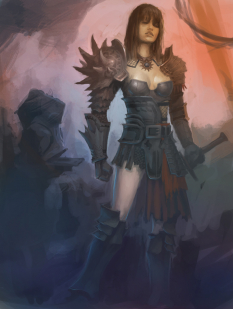Concept art of heavy armor for Guild Wars 2 by Xia Taptara