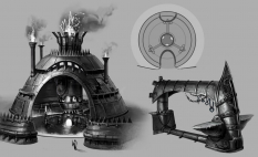 Concept art of charr forge for Guild Wars 2 by Dave Bolton