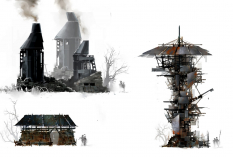 Concept art of charr tower for Guild Wars 2 by HORiA DOCiU