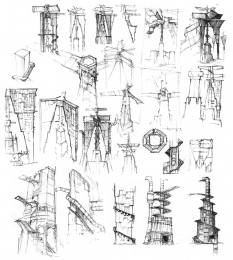 Concept art of dredge sketches for Guild Wars 2 by Matthew Barrett
