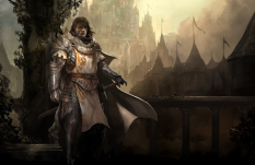 Concept art of knight for Guild Wars 2 by Kekai Kotaki