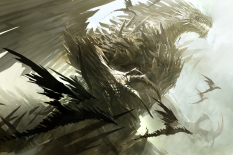 Concept art of dragon for Guild Wars 2 by Kekai Kotaki