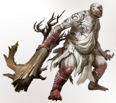 Concept art of giant concept for Guild Wars 2 by Kekai Kotaki