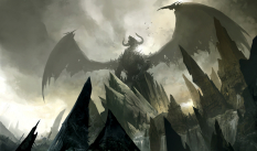 Concept art of dragon zhaitan for Guild Wars 2 by Kekai Kotaki