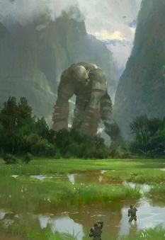 Concept art of forest giant for Guild Wars 2 by Jaime Jones