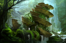 Concept art of environment concept for Guild Wars 2 by Kekai Kotaki