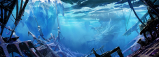 Concept art of arctic underwater for Guild Wars 2 by Neal Hanson