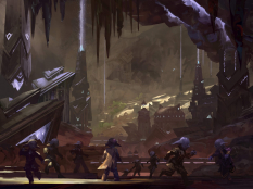 Concept art of asura undercity for Guild Wars 2 by Neal Hanson
