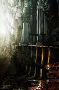 Concept art of black citadel for Guild Wars 2 by Daniel Dociu