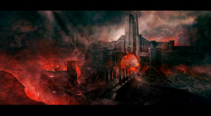 Concept art of destroyed city for Guild Wars 2 by Hyojin Ahn