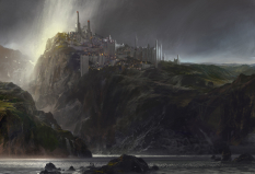 Concept art of divinity's reach cliff for Guild Wars 2 by Jaime Jones