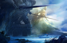 Concept art of gate guardians for Guild Wars 2 by Neal Hanson