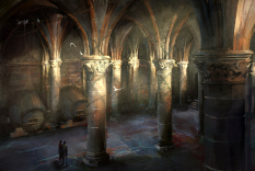 Concept art of catacombs for Guild Wars 2 by Richard Anderson