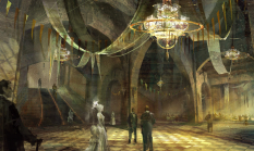 Concept art of divinity's reach hall for Guild Wars 2 by Richard Anderson