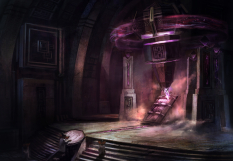Concept art of laser science experiment for Guild Wars 2 by Brian Lawver