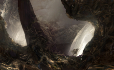 Concept art of orr starfish cluster cave for Guild Wars 2 by Levi Hopkins