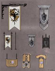 Concept art of divinity signs for Guild Wars 2 by Nadine McKee