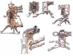 Concept art of machine sketches for Guild Wars 2
