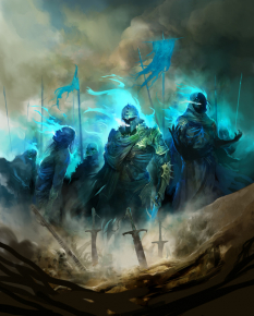 Concept art of ghost army for Guild Wars 2 by Kekai Kotaki