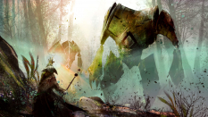 Concept art of asura and golems for Guild Wars 2 by Richard Anderson