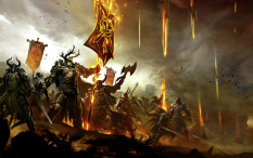 Concept art of banners of war for Guild Wars 2 by Kekai Kotaki