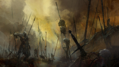 Concept art of battlefield for Guild Wars 2 by Richard Anderson