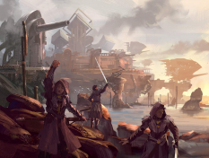 Concept art of victory at fort trinity for Guild Wars 2 by Neal Hanson