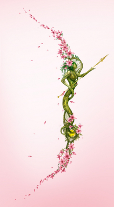 Concept art of bow for Guild Wars 2 by Kekai Kotaki