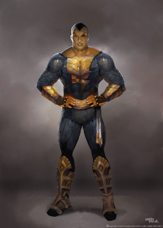 Concept art of Black Adam for Injustice Gods Among Us