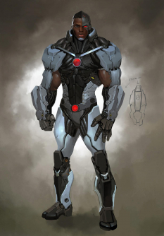 Concept art of Cyborg for Injustice Gods Among Us