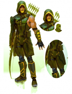 Concept art of Green Arrow for Injustice Gods Among Us