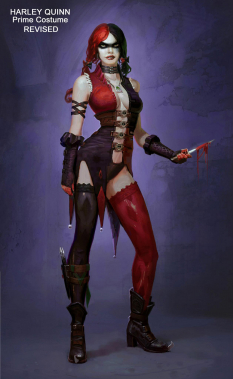 Concept art of Harley Quinn for Injustice Gods Among Us