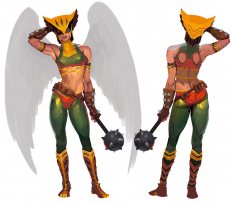 Concept art of Hawkgirl for Injustice Gods Among Us