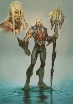 Concept art of Aquaman Injustice: Gods Among Us by Justin Murray