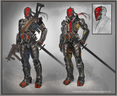 Concept art of Deathstroke Injustice: Gods Among Us by Justin Murray