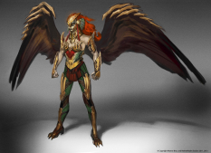 Concept art of Hawkgirl Injustice: Gods Among Us by Justin Murray