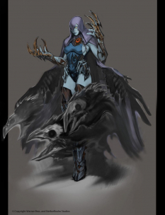 Concept art of Raven Injustice: Gods Among Us by Justin Murray