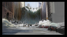 Concept art of Tidal Wave Cinematic Concept Injustice: Gods Among Us by Justin Murray