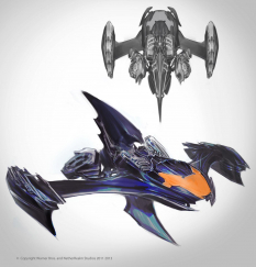 Concept art of Bat Boat Injustice: Gods Among Us by Justin Murray