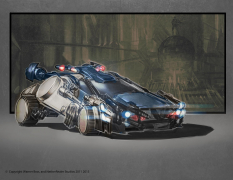 Concept art of Metropolis Police Car Injustice: Gods Among Us by Justin Murray