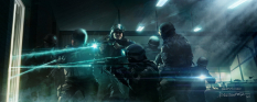 Concept art of a SWAT team making an entrance from Beyond: Two Souls by Francois Baranger