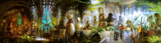 Concept art of Main Illustration from Final Fantasy XIV: A Realm Reborn by Akihiko Yoshida
