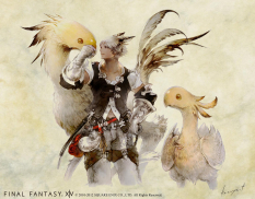 Concept art of Chocobo and Miqo'te Male from Final Fantasy XIV: A Realm Reborn