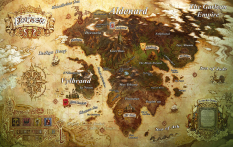 Concept art of Eorzea Map from Final Fantasy XIV: A Realm Reborn
