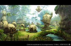 Concept art of Barbarian Village from Final Fantasy XIV: A Realm Reborn