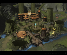 Concept art of Chocobo Ranch from Final Fantasy XIV: A Realm Reborn