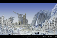 Concept art of Ishgard from Final Fantasy XIV: A Realm Reborn