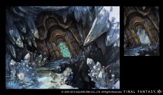 Concept art of Mountain and Lake Area Entrance Monuments from Final Fantasy XIV: A Realm Reborn